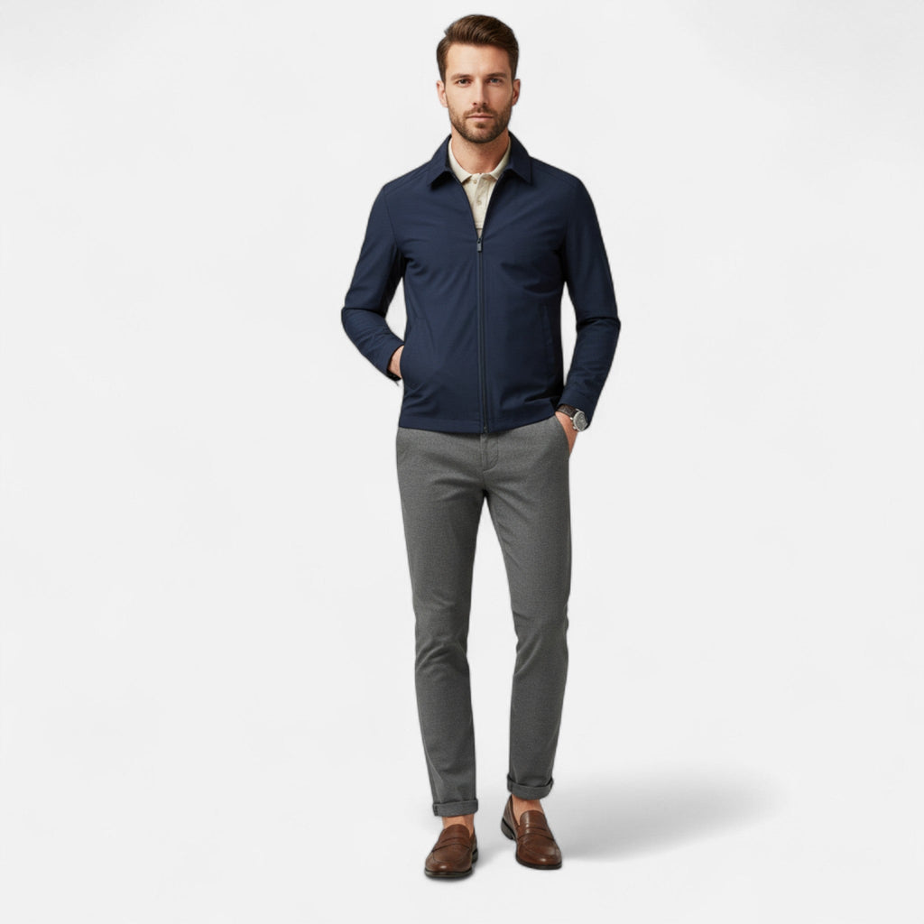 Rocal Outlet | Men’s Jacket – Lightweight Turn-Down Collar Elegance