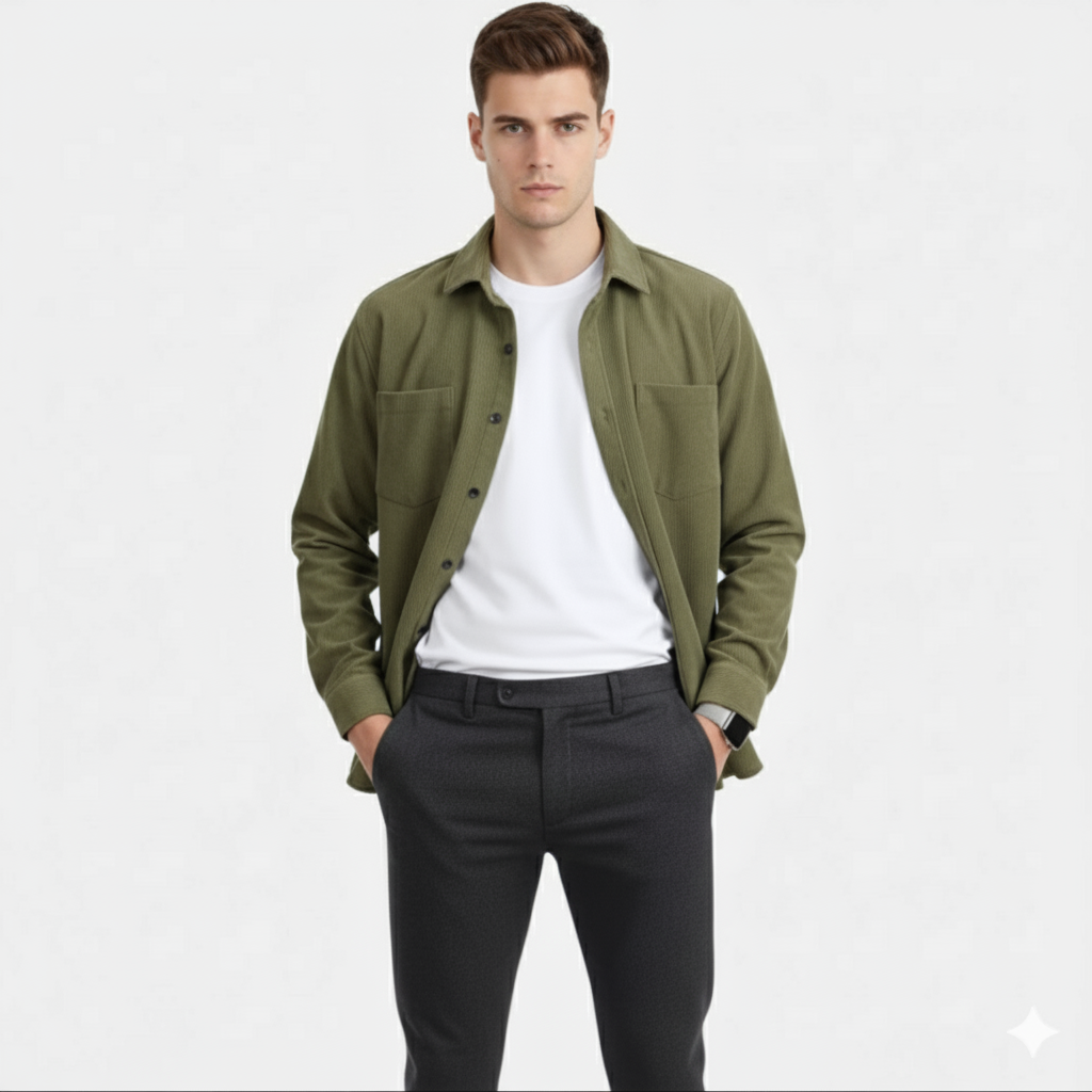 Rocal Outlet | Men’s Corduroy Shirt Jacket – Effortless Smart-Casual Charm