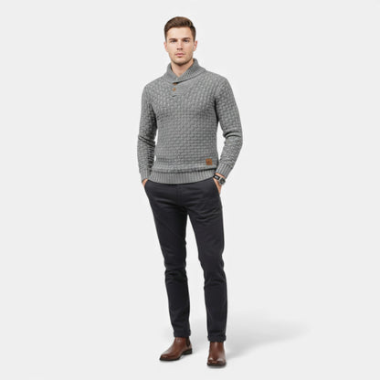 Rocal Outlet | Jersey para Hombre – Clásico Invernal de Punto con Solapa