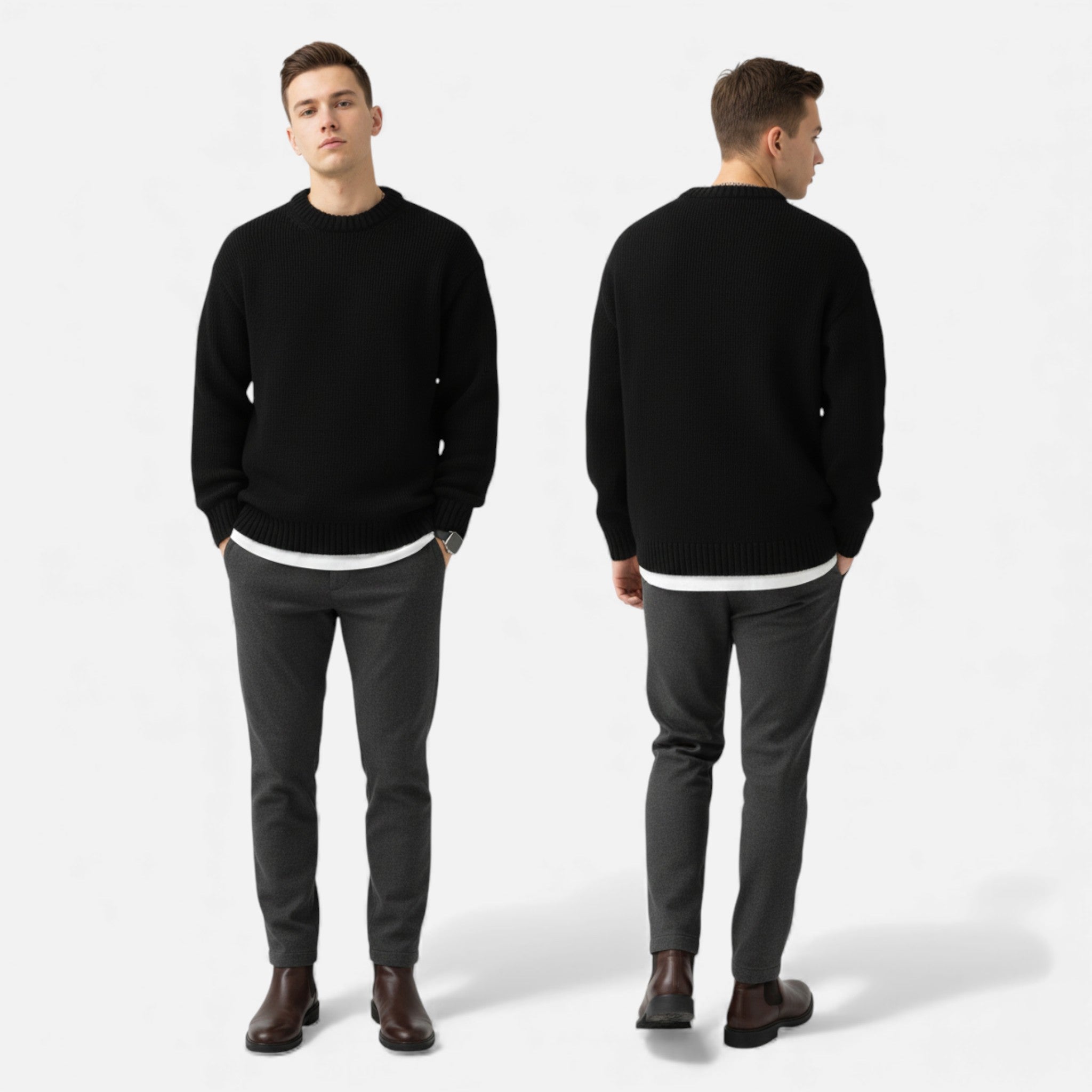 Rocal Outlet | Suéter de hombre – esencial de invierno con cuello redondo