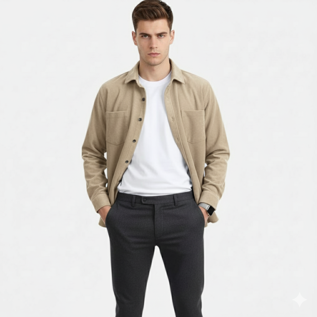 Rocal Outlet | Men’s Corduroy Shirt Jacket – Effortless Smart-Casual Charm