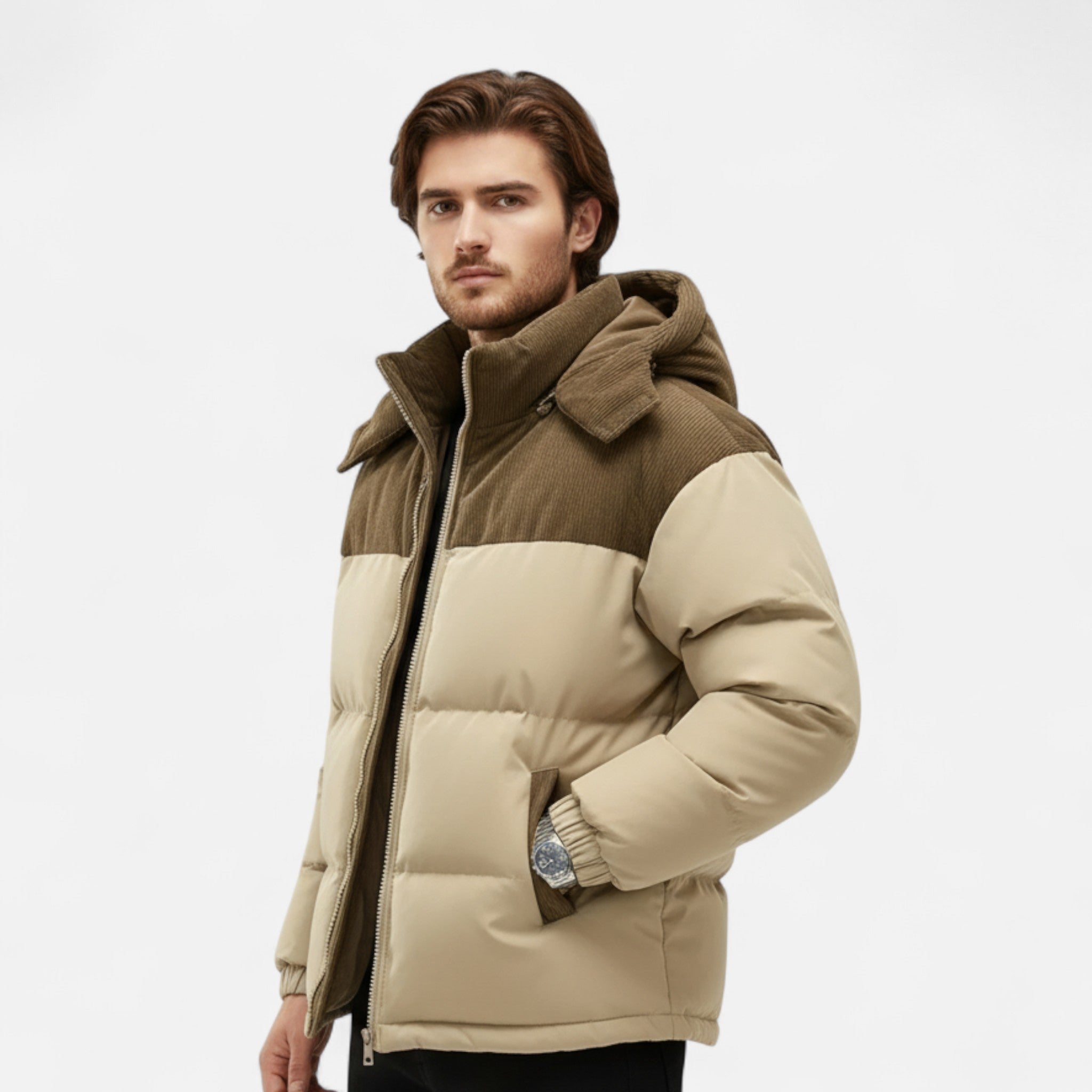 Rocal Outlet | Men’s Corduroy Jacket – Heritage Hooded Warmth