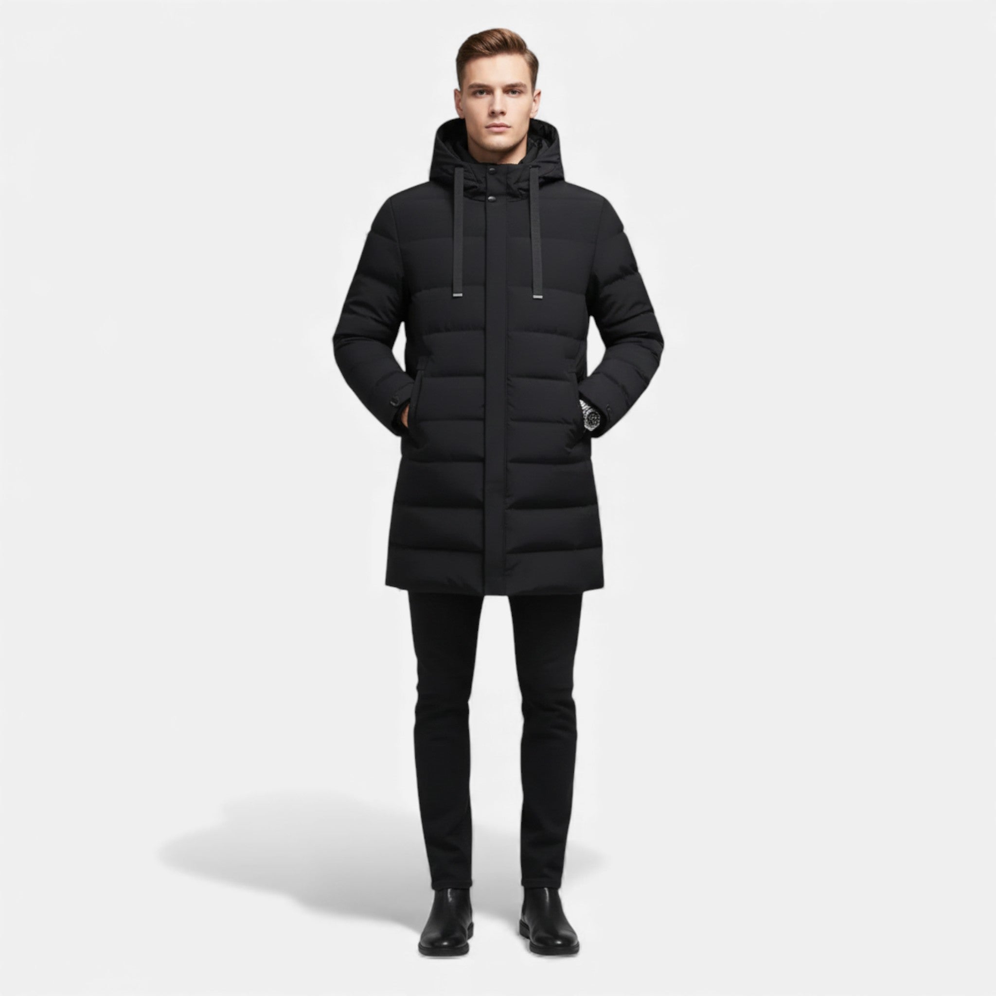 Rocal Outlet | Abrigo largo de hombre – esencial casual con capucha