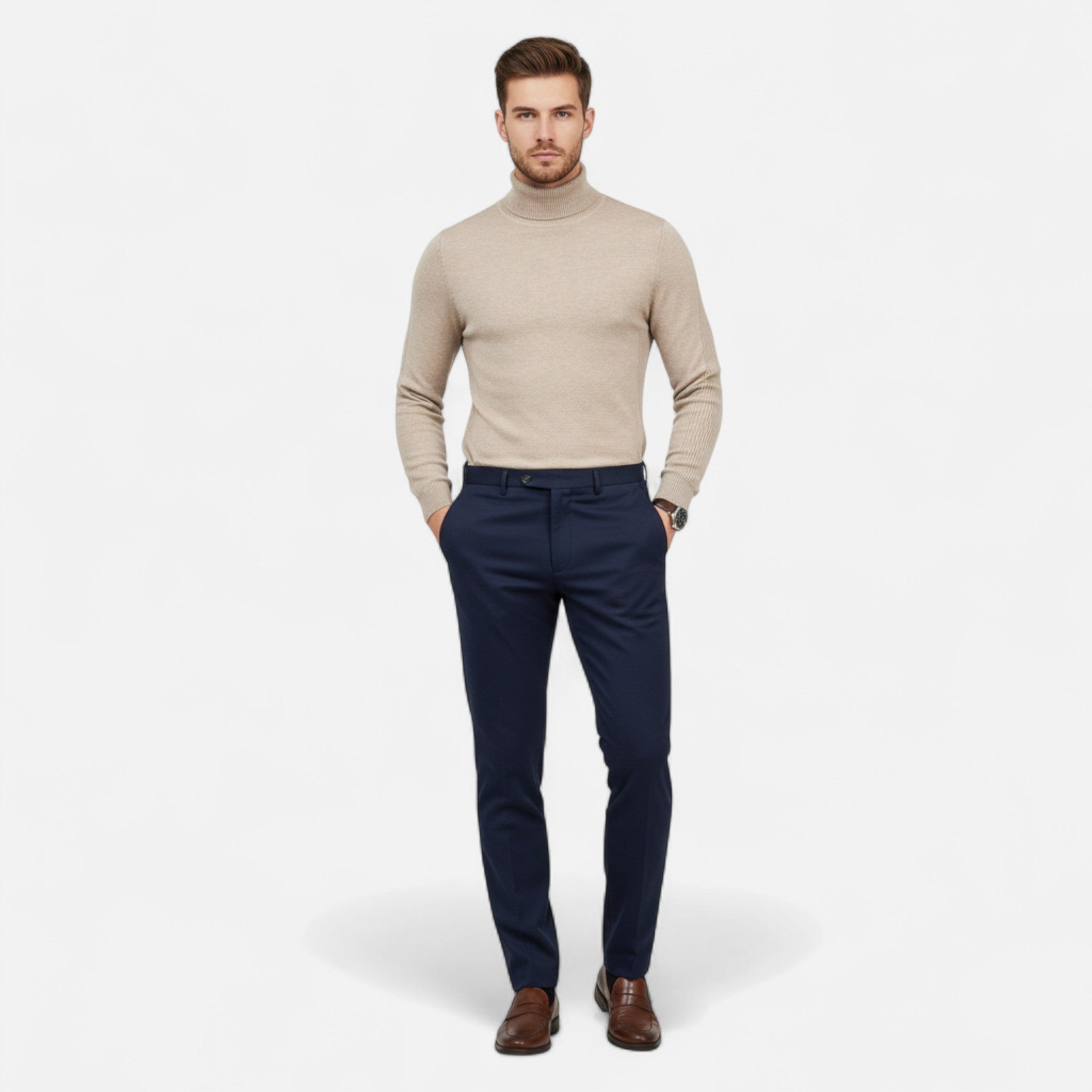 Rocal Outlet | Men’s Sweater – High Turtleneck Knitted Heritage