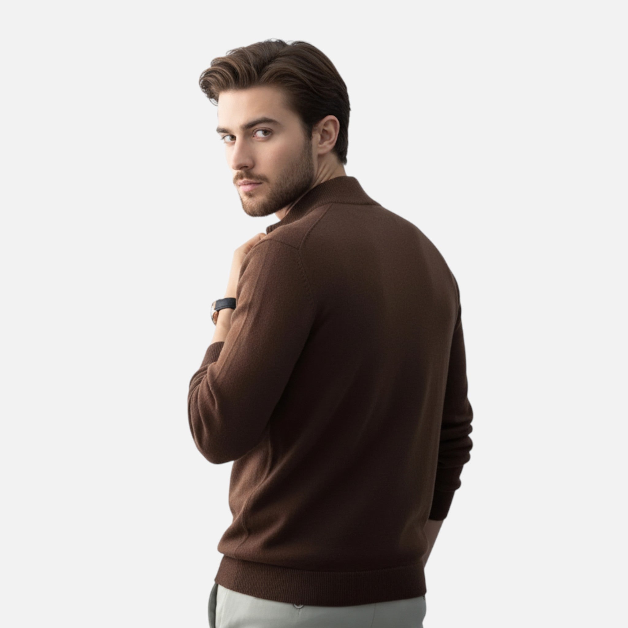 Rocal Outlet | Jersey con Cremallera Completa para Hombre – Mezcla de Lana Heritage
