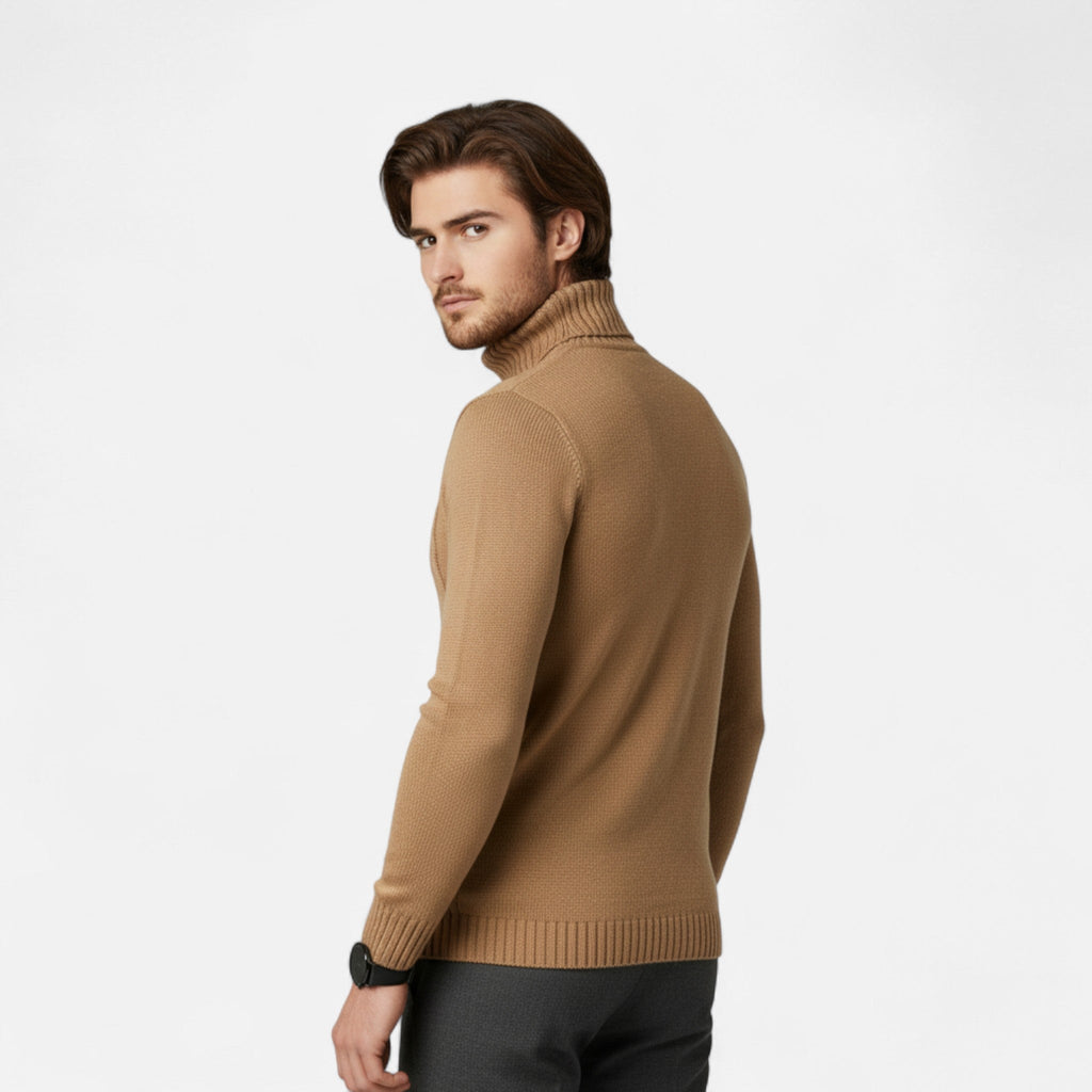 Rocal Outlet | Men’s Turtleneck Sweater – Heritage Jacquard Knit