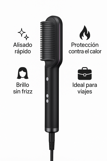 Cepillo Alisador 5 en 1 | Alisa, seca, hidrata, peina y controla el frizz