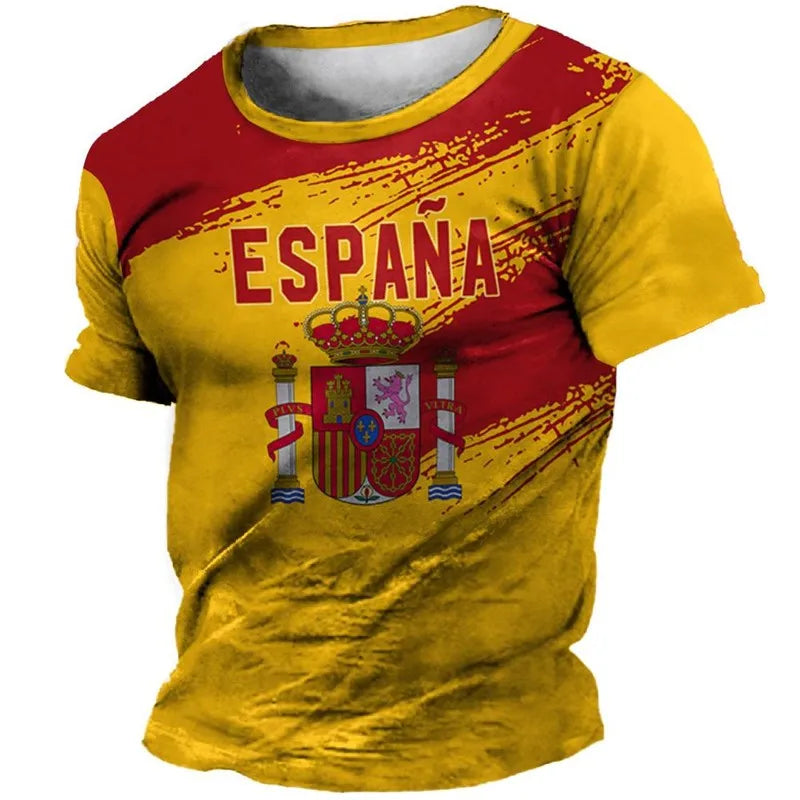 Camiseta Retro con Estampado 3D de España