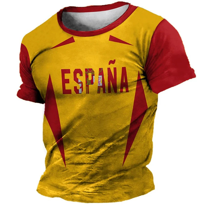 Camiseta Retro con Estampado 3D de España