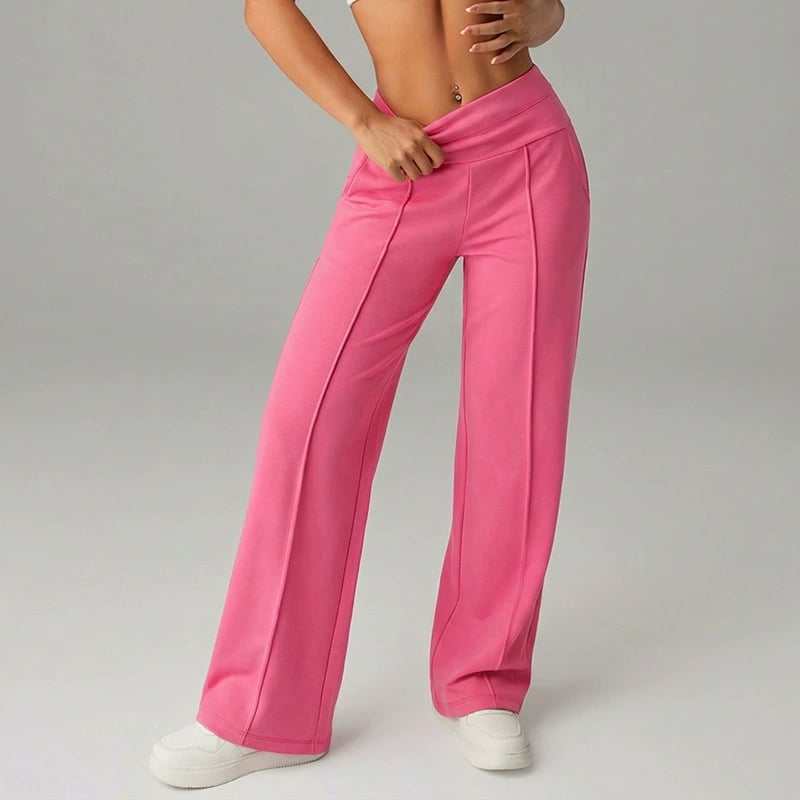 Pantalones Rectos Versátiles para Mujer - Tejido Elástico Cómodo + Bolsillos Prácticos