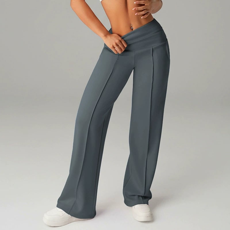 Pantalones Rectos Versátiles para Mujer - Tejido Elástico Cómodo + Bolsillos Prácticos