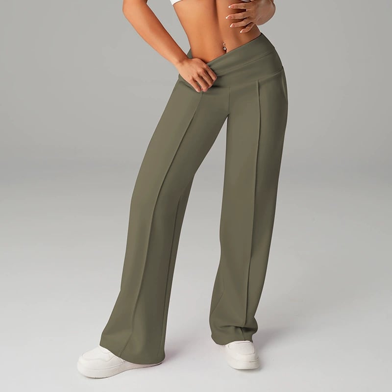 Pantalones Rectos Versátiles para Mujer - Tejido Elástico Cómodo + Bolsillos Prácticos