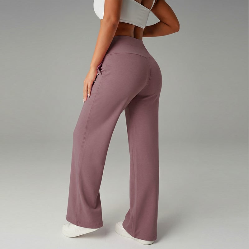 Pantalones Rectos Versátiles para Mujer - Tejido Elástico Cómodo + Bolsillos Prácticos