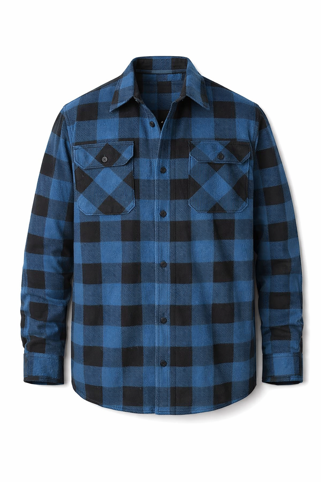 Rocal Outlet | Men's Long Sleeve Plaid Fleece Shirt Jacket Button