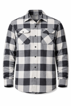 Rocal Outlet | Men's Long Sleeve Plaid Fleece Shirt Jacket Button