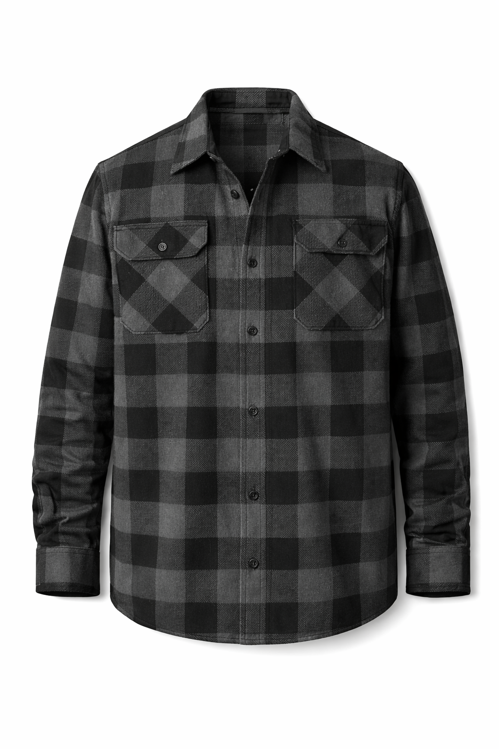 Rocal Outlet | Men's Long Sleeve Plaid Fleece Shirt Jacket Button