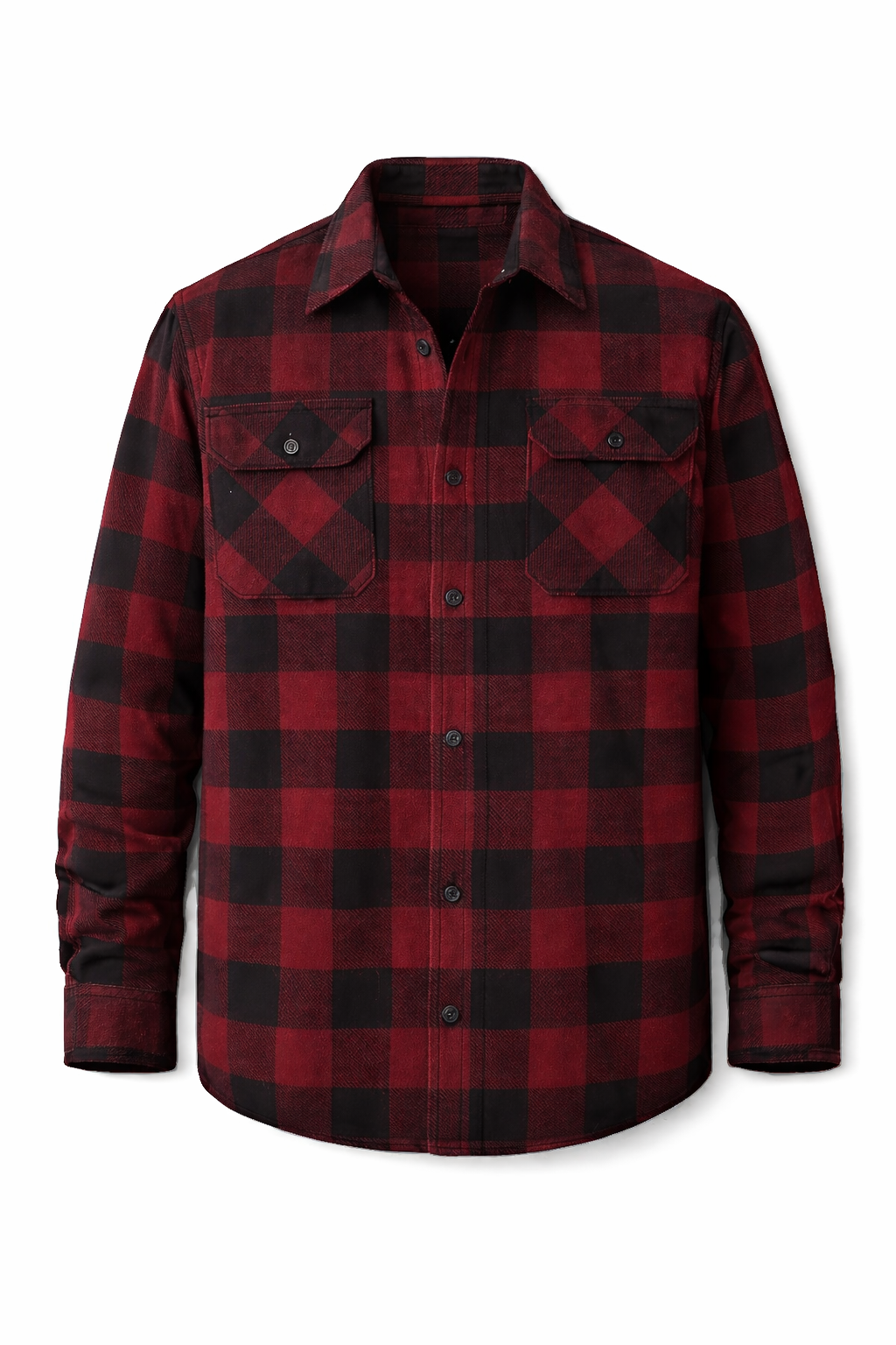 Rocal Outlet | Men's Long Sleeve Plaid Fleece Shirt Jacket Button