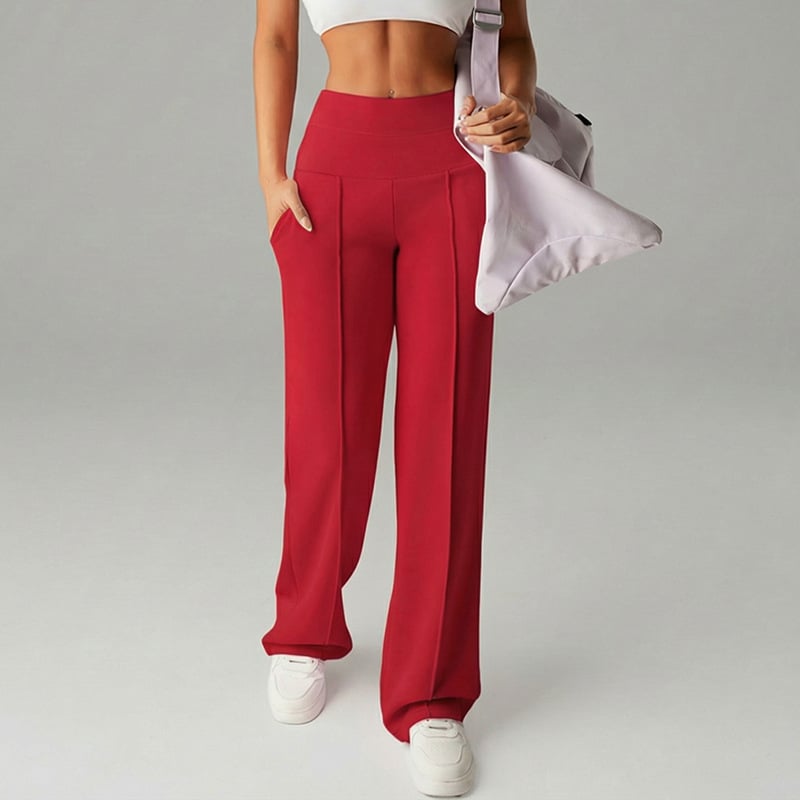 Pantalones Rectos Versátiles para Mujer - Tejido Elástico Cómodo + Bolsillos Prácticos
