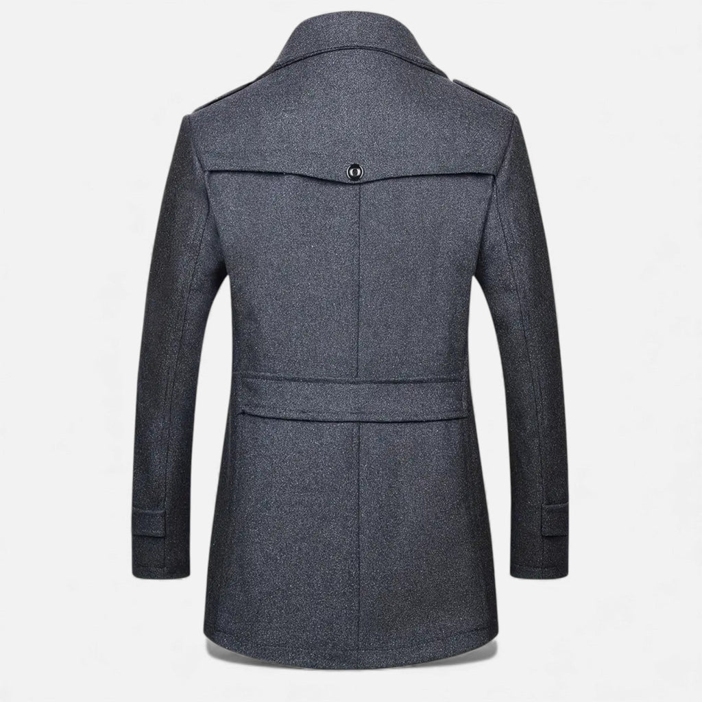 Rocal Outlet | Men’s Long Coat – Vintage Contrast-Collar Elegance