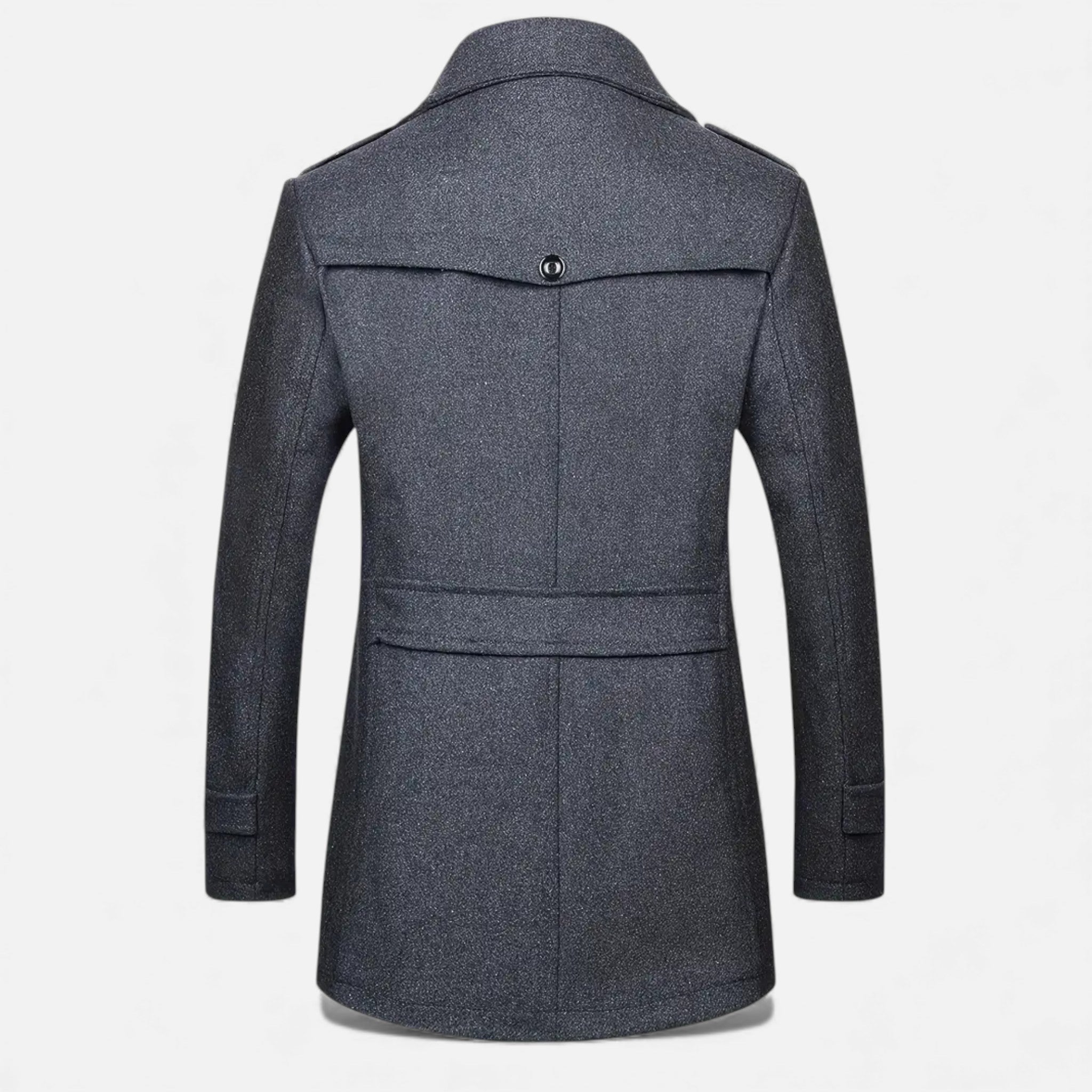 Rocal Outlet | Men’s Long Coat – Vintage Contrast-Collar Elegance