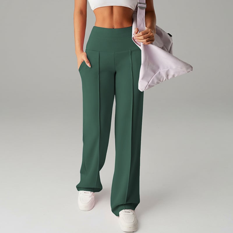 Pantalones Rectos Versátiles para Mujer - Tejido Elástico Cómodo + Bolsillos Prácticos