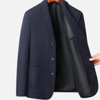 Rocal Outlet | Men’s Herringbone Wool Blazer – Classic Single-Breasted Refinement