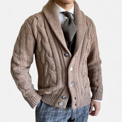 Rocal Outlet | Cárdigan de Hombre – Estilo Heritage de Punto Trenzado