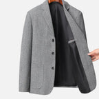 Rocal Outlet | Men’s Herringbone Wool Blazer – Classic Single-Breasted Refinement