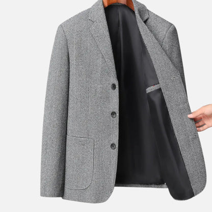 Rocal Outlet | Blazer de hombre de lana con espiga – refinamiento clásico de un solo botón