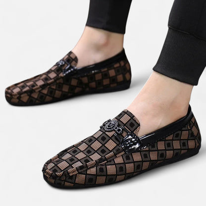 Rocal Outlet | Mocasines para hombre – Estilo transpirable a cuadros, legado clásico