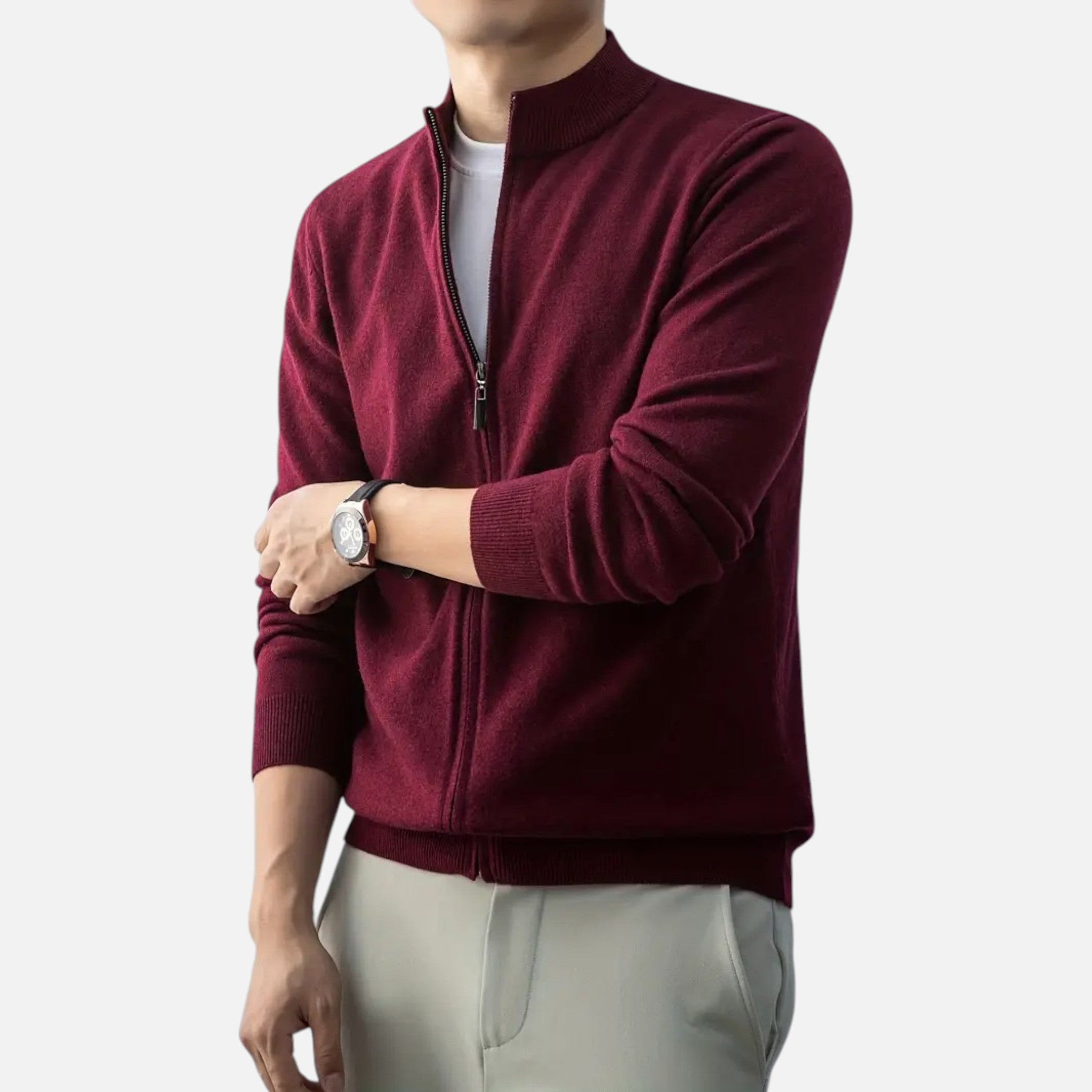 Rocal Outlet | Jersey con Cremallera Completa para Hombre – Mezcla de Lana Heritage
