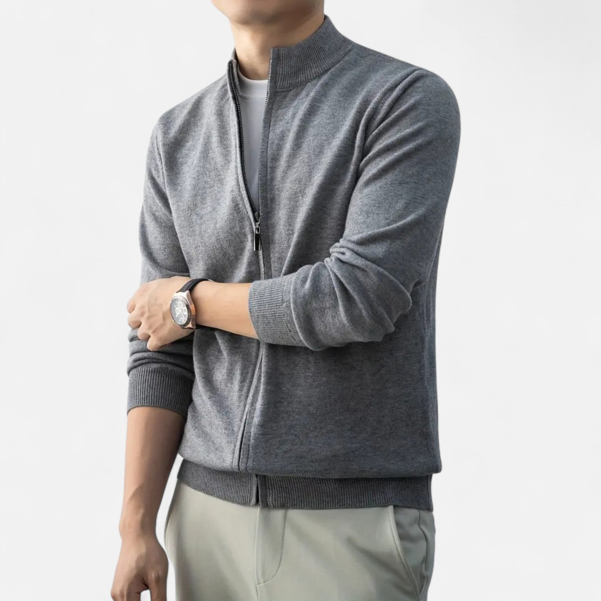 Rocal Outlet | Jersey con Cremallera Completa para Hombre – Mezcla de Lana Heritage