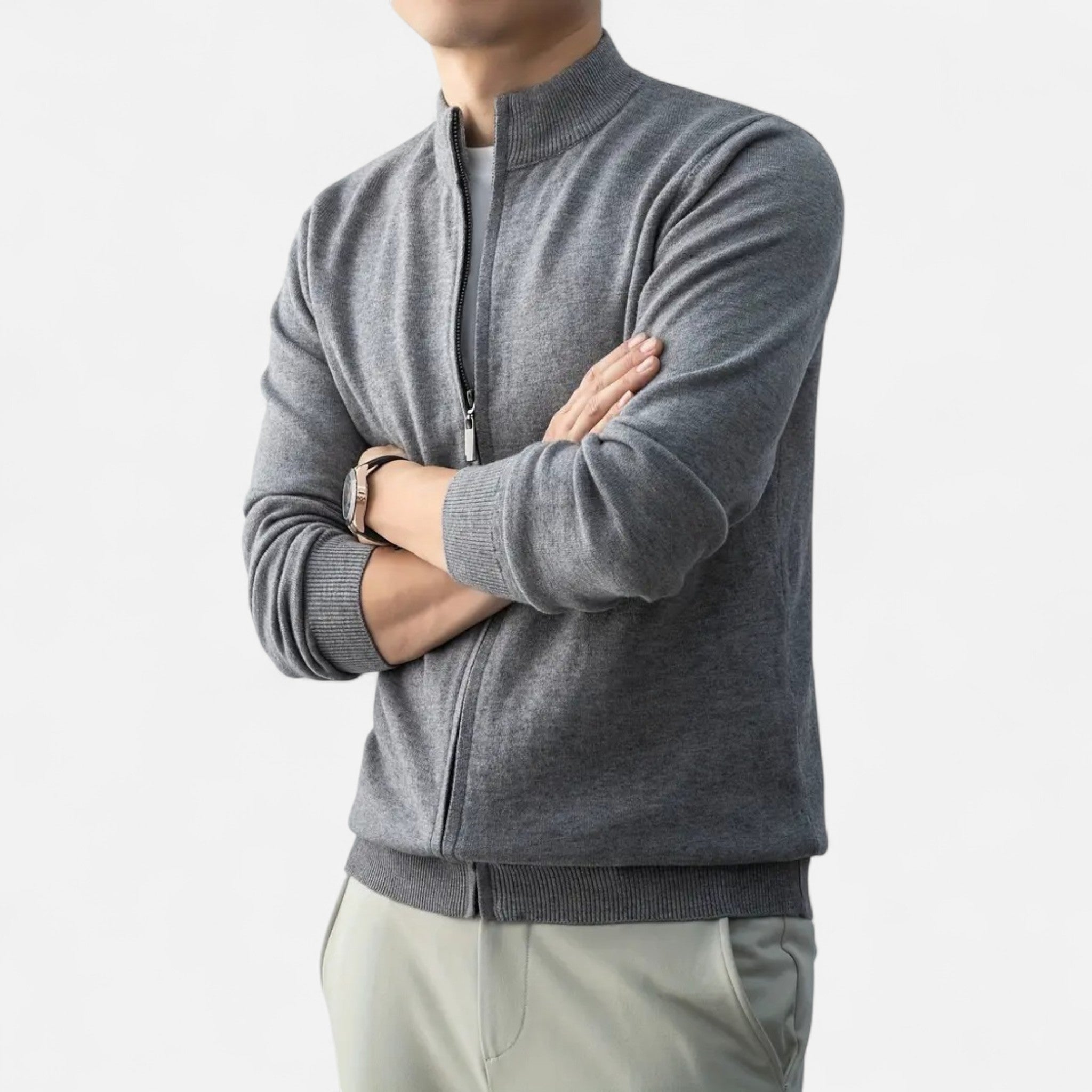 Rocal Outlet | Jersey con Cremallera Completa para Hombre – Mezcla de Lana Heritage