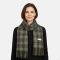 Rocal Outlet | Women’s Green Plaid Scarf – Soft Tassel Shawl Elegance