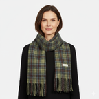 Rocal Outlet | Women’s Green Plaid Scarf – Soft Tassel Shawl Elegance